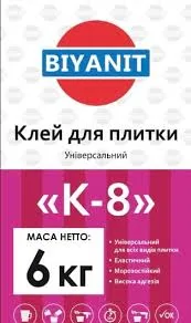 Біяніт Клей для плитки К-8 універсальний 6кг.