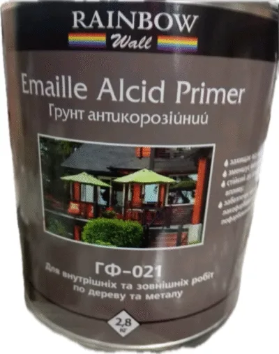 Грунт антикорозійний Rainbow ГФ-021 0,75л. СІРА